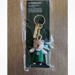 Starbucks Bearista Keychain with Green Apron NWT